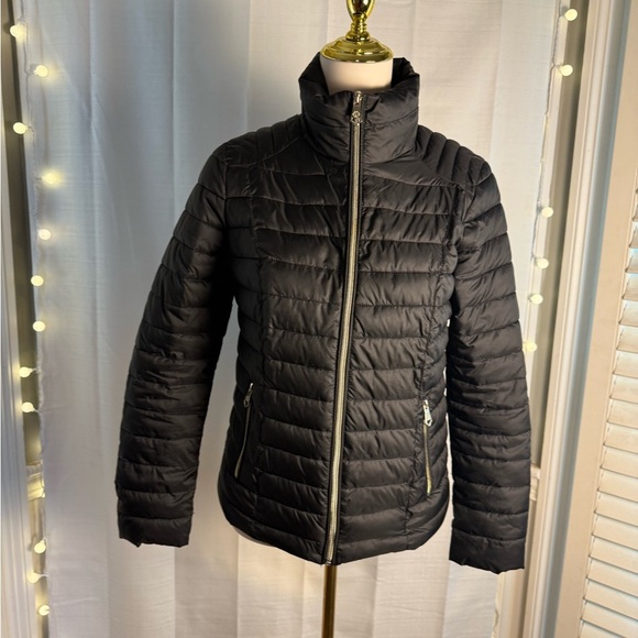 Nanette Lepore Black Puffer Jacket with Quilted Design - Picture 1 of 10